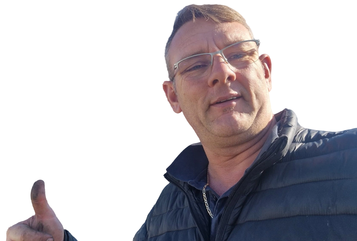 Tinus Visser, thumbs up